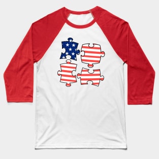 Jigsaw puzzle with the American flag. Baseball T-Shirt